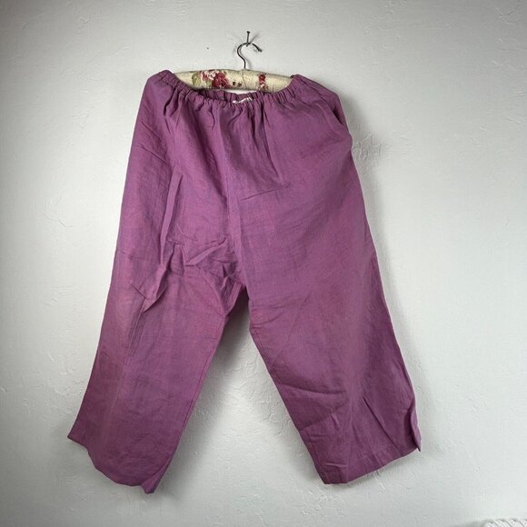 Nino Wong Womens Tank Top & Pants Outfit Set Purple Lagenlook Canvas Lightweight - Picture 12 of 15